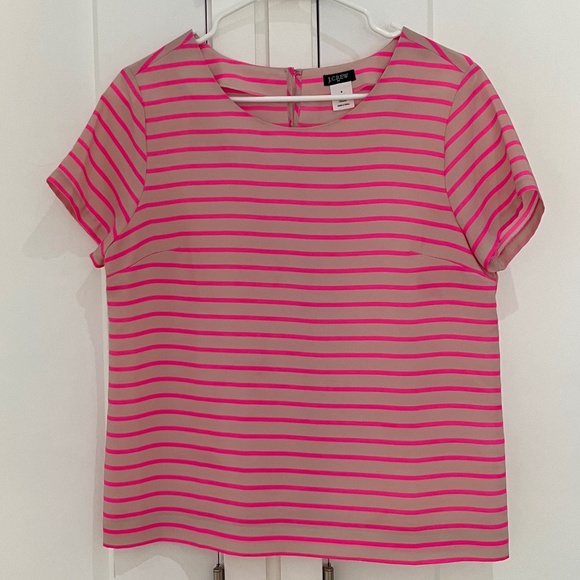 J. Crew Pink Stripe Top - Picture 1 of 2